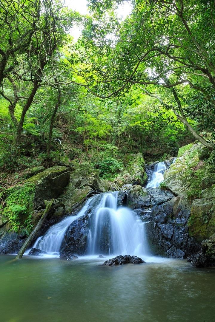 景勝地篠栗耶馬渓の清流の滝 夏はカジカ、秋は紅葉もお楽しみ